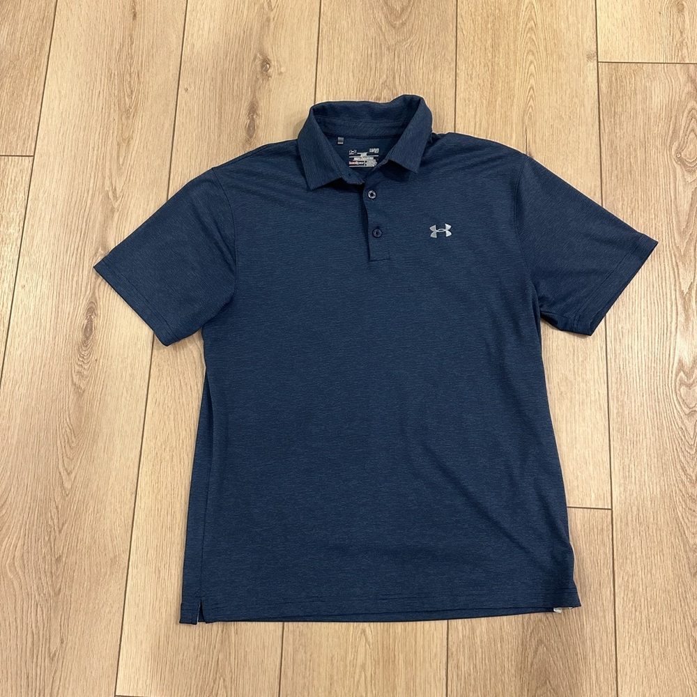 Under Armour Heat Gear Micro Striped stretch Golf Polo.